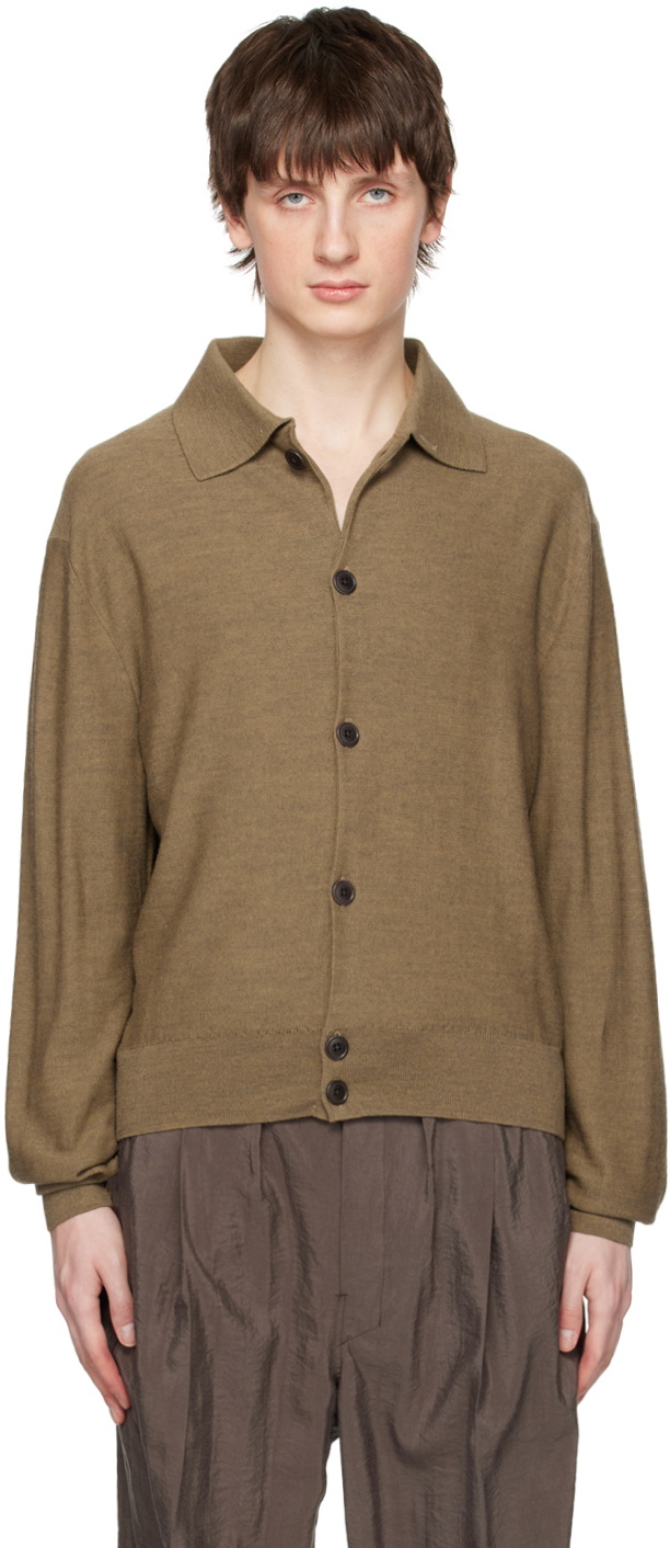 LEMAIRE Beige Convertible Collar Cardigan Lemaire