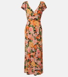 Rixo Cathy floral crêpe midi dress