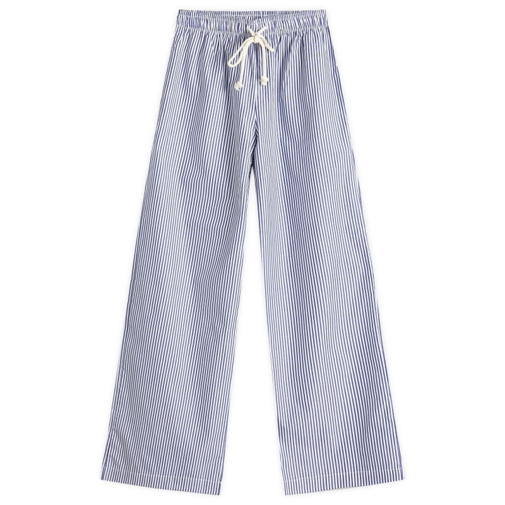 Photo: DONNI. Women's Stripe Pop Pant in Navy Stripe