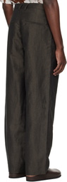 COMMAS Brown Wool Linen Tailored Trousers