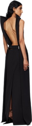 Jean Paul Gaultier Black Backless Belt Maxi Dress