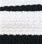 Mr P. - 6cm Striped Knitted Silk Tie - Black
