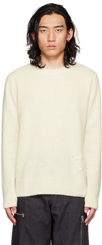 Photo: Jil Sander Off-White Embroidered Sweater