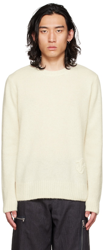 Photo: Jil Sander Off-White Embroidered Sweater