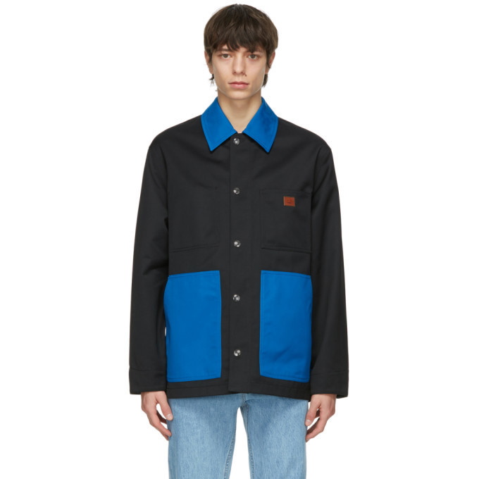 Photo: Acne Studios Black and Blue Twill Workwear Jacket