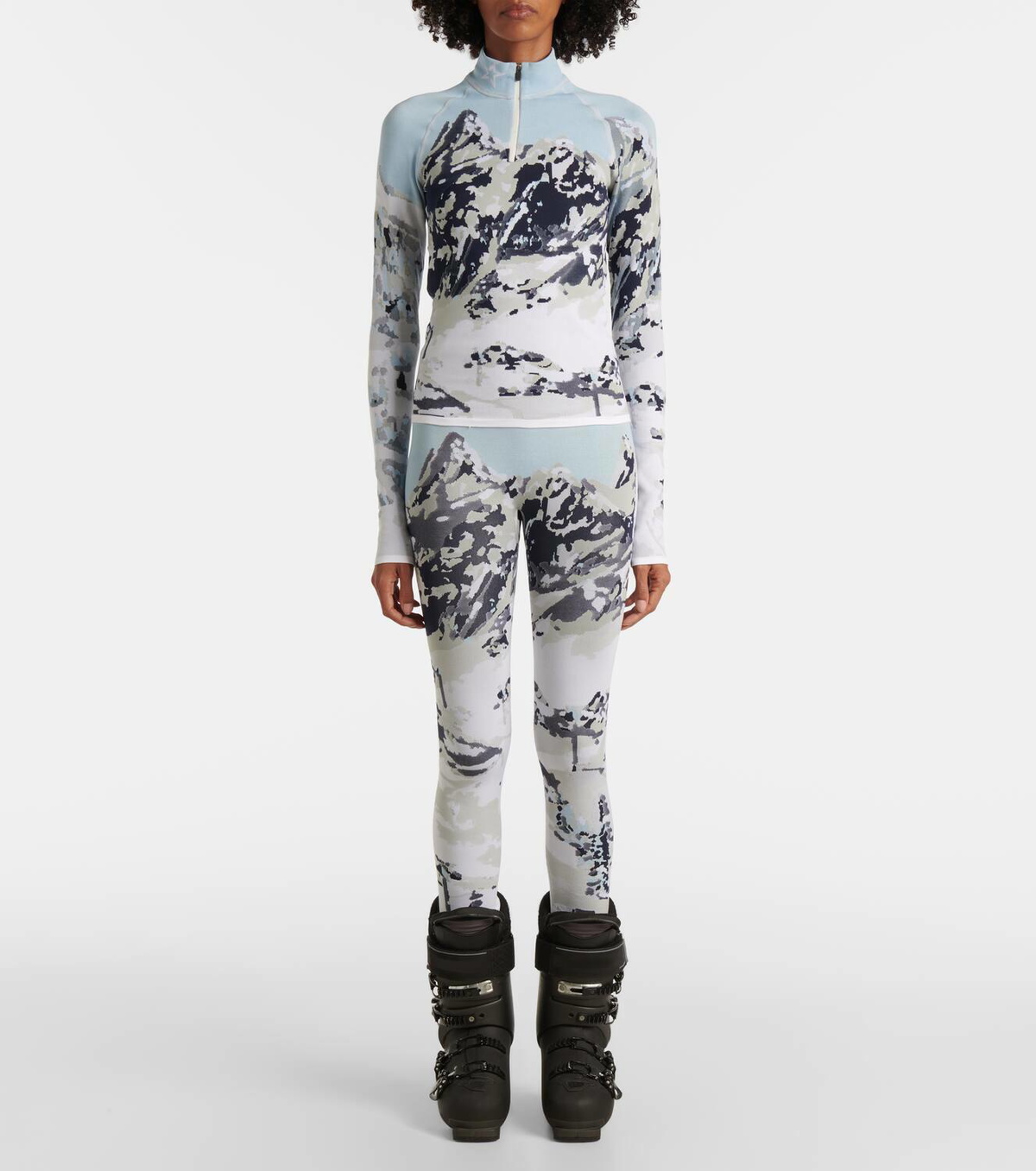 Perfect Moment Jacquard half-zip ski top