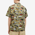 Human Made Men's Duck Short Sleeve Shirt in Olive Drab