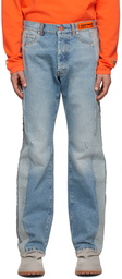 Heron Preston Blue Faded Jeans