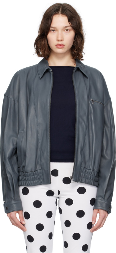 Photo: Paloma Wool Blue Lora Leather Jacket