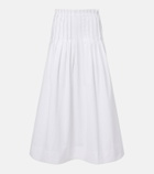 Róhe Pleated cotton poplin midi skirt