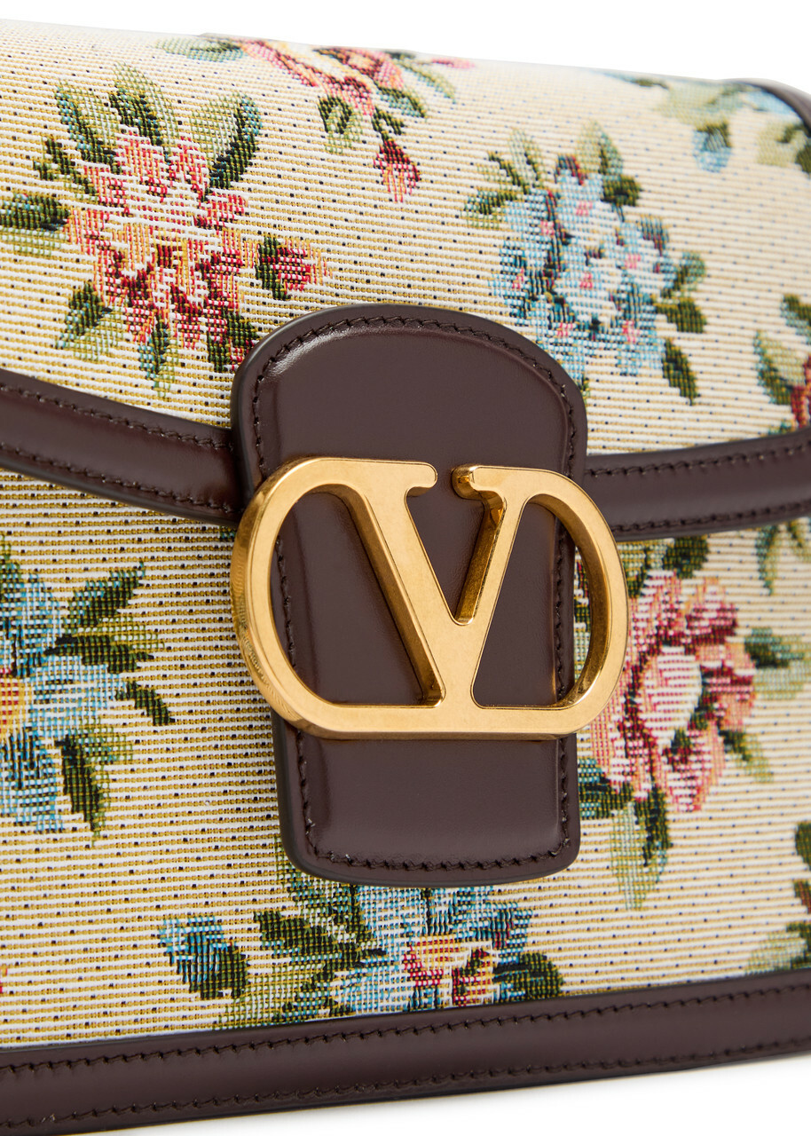 Valentino Garavani Floral-jacquard Canvas and Leather Cross-body bag - Cream - One Size
