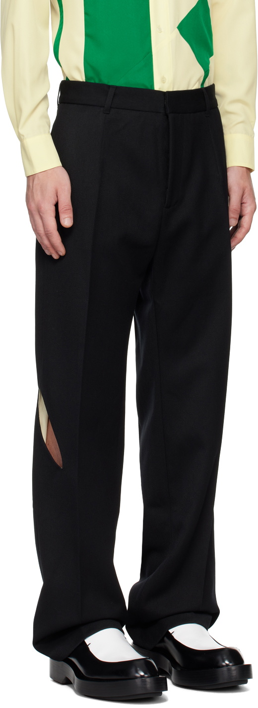 Stefan Cooke Black Slashed Trousers