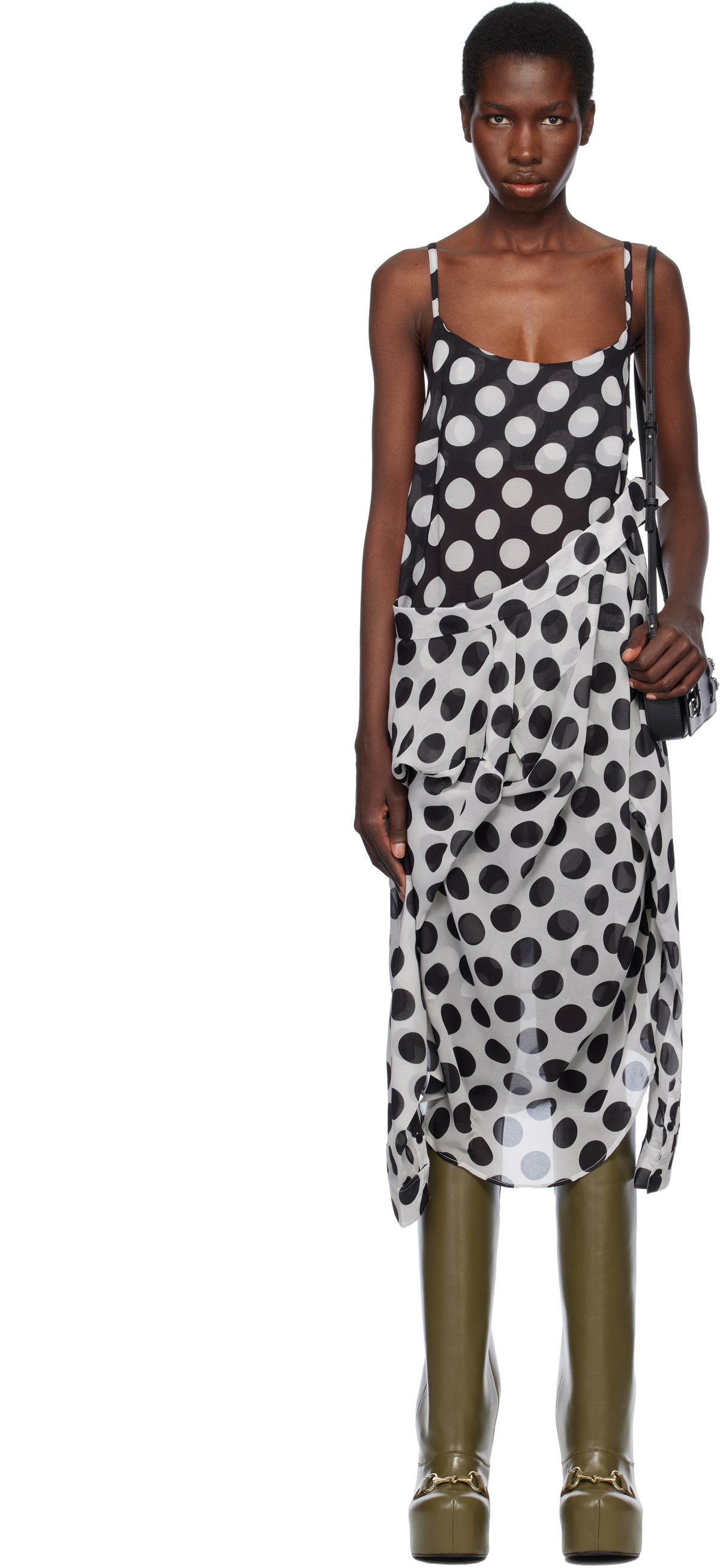 【正規店出品】CHARLES JEFFREY LOVERBOY HUG SLIP DRESS black-and-white-hug-slip-midi-