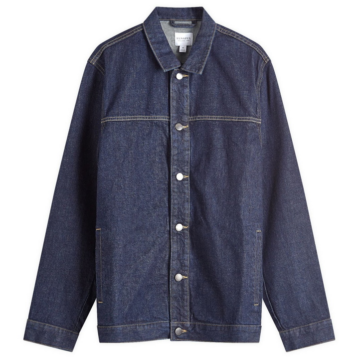 Photo: Sunspel Men's Denim Jacket in Denim Rinse Wash