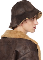 Séfr Brown Koji Faux-Suede Bucket Hat