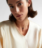 Octavia Elizabeth Olivia 18kt gold pendant choker with diamonds and tanzanite