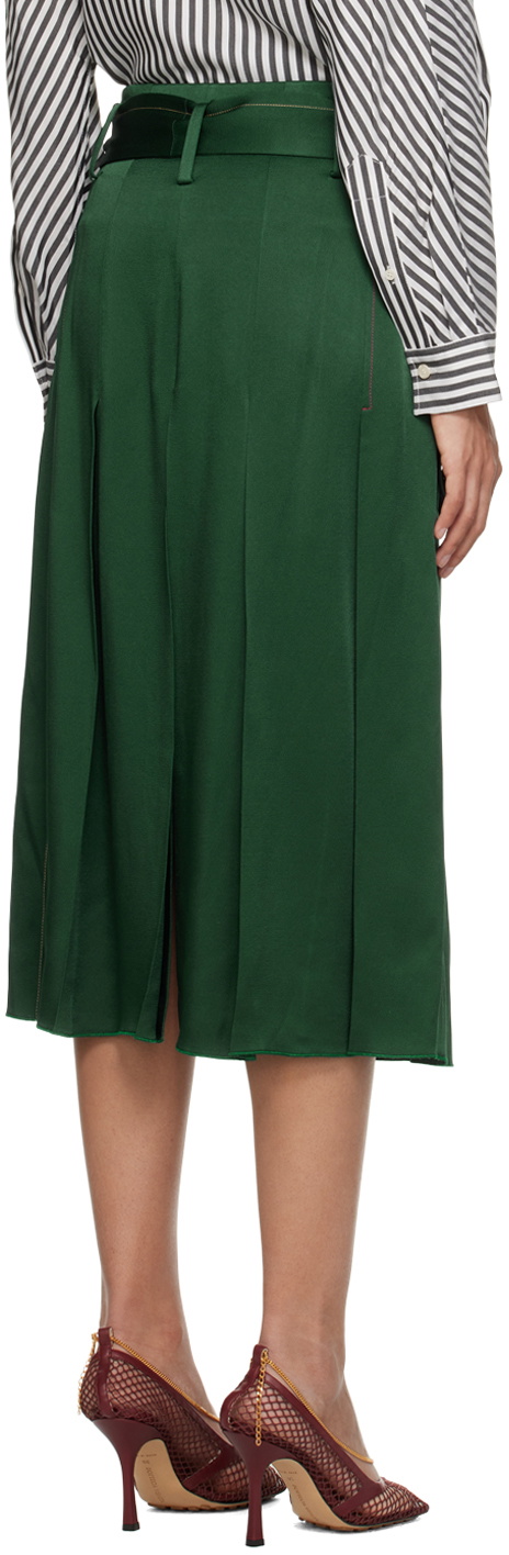 Victoria Beckham Green Trench Midi Skirt Victoria Beckham