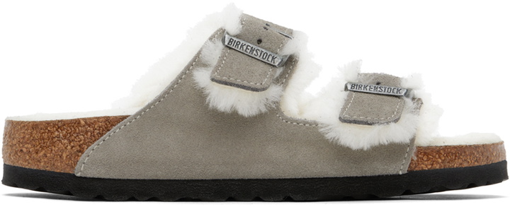 Photo: Birkenstock Gray Narrow Arizona Shearling Sandals