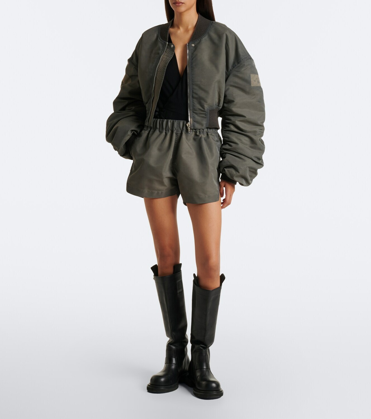 Rick Owens Secchia cropped satin bomber jacket