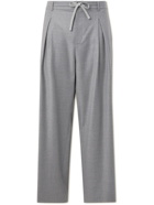 The Row - Davian Wide-Leg Pleated Virgin Wool Suit Trousers - Gray