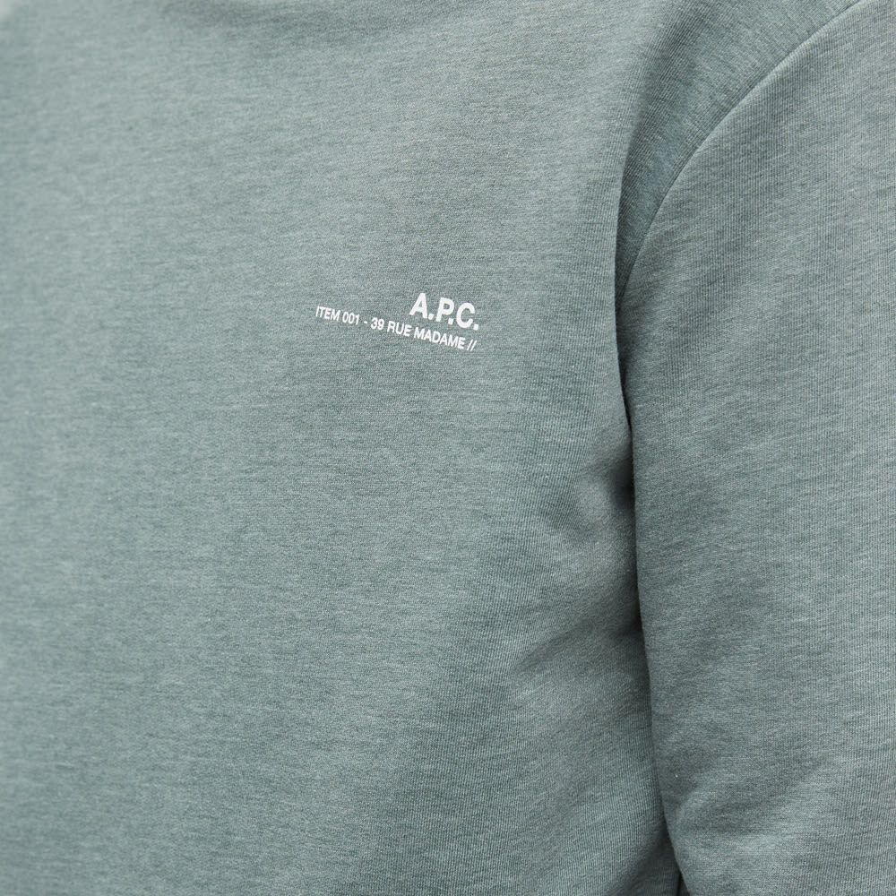 A.P.C. Men's Item Logo Crew Sweat in Khaki Melange A.P.C.