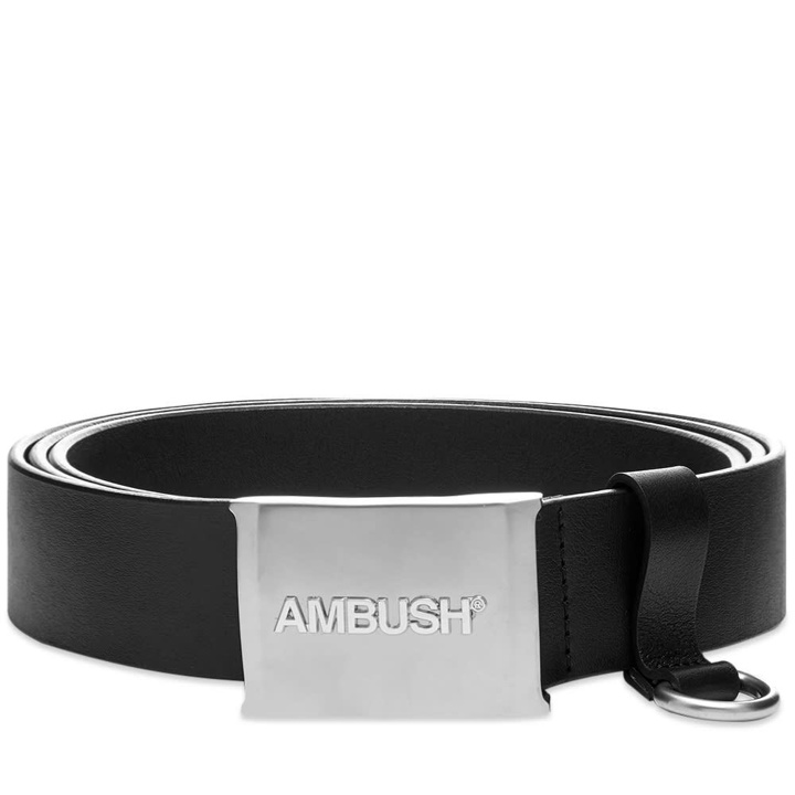 Photo: Ambush Logo Buckle Leather Belt