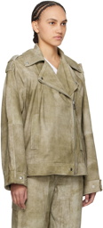 REMAIN Birger Christensen Taupe Faded Leather Jacket