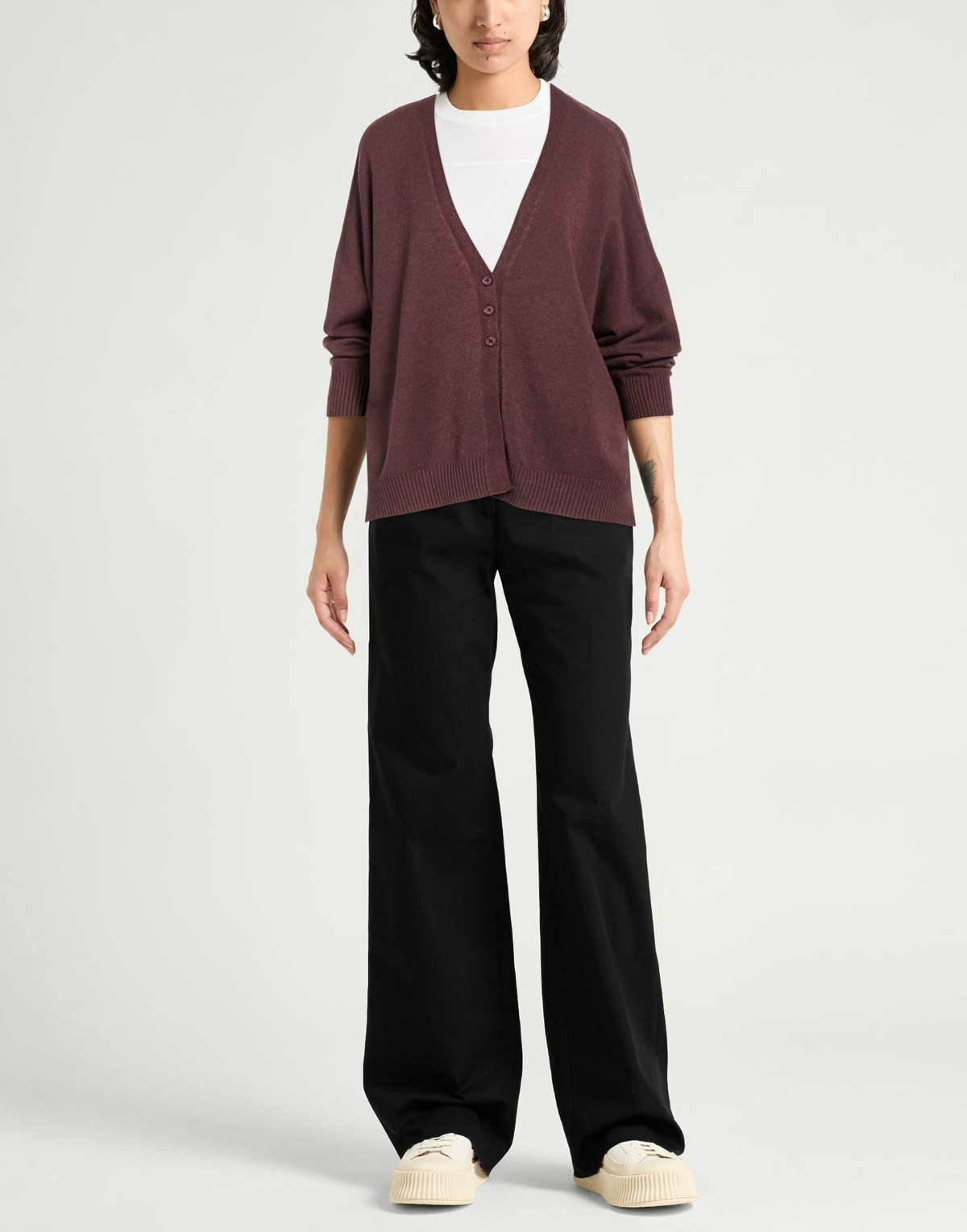 Manila Grace Womens Cardigan in Brown