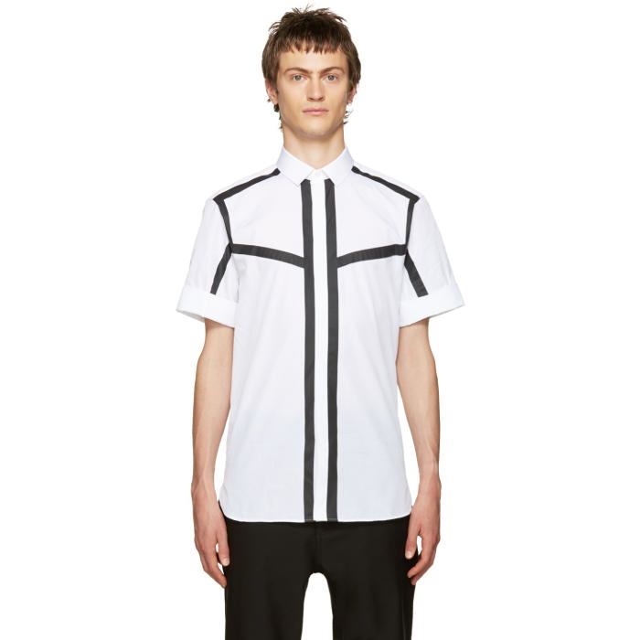 Photo: Neil Barrett White and Black Poplin Striped Shirt