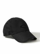 Balenciaga - Cargo Distressed Logo-Embroidered Cotton-Ripstop Baseball Cap - Black