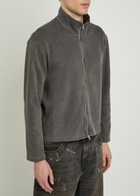 Our Legacy Shrunken Zip-through Cotton-knit Jumper Grey