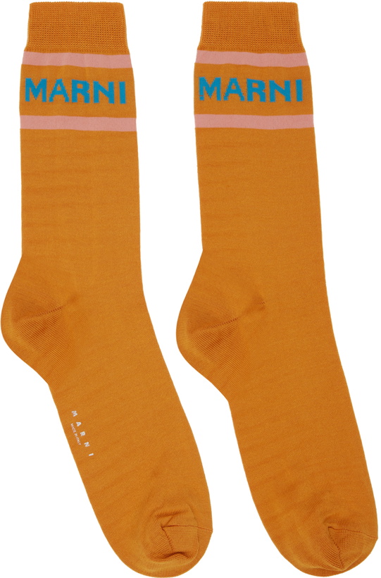 Photo: Marni Orange Logo Cuffs Socks