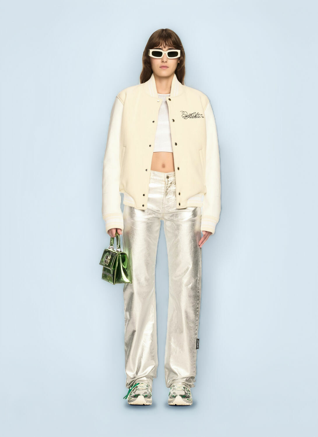 OFF WHITE Rose Valley Varsity Jacket