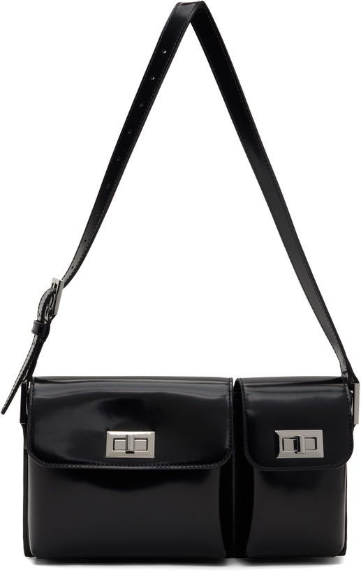 Photo: BY FAR Black Billy Semi Patent Leather Shoulder Bag