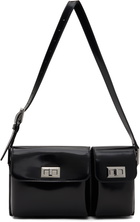 BY FAR Black Billy Semi Patent Leather Shoulder Bag