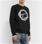 Versace - Slim-Fit Logo-Embroidered Fleece-Back Cotton-Jersey Sweatshirt - Black