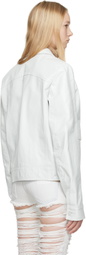 MM6 Maison Margiela Off-White Light Sports Leather Jacket