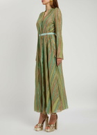 Forte_forte Lurex Metallic Fine-knit Maxi Dress Green