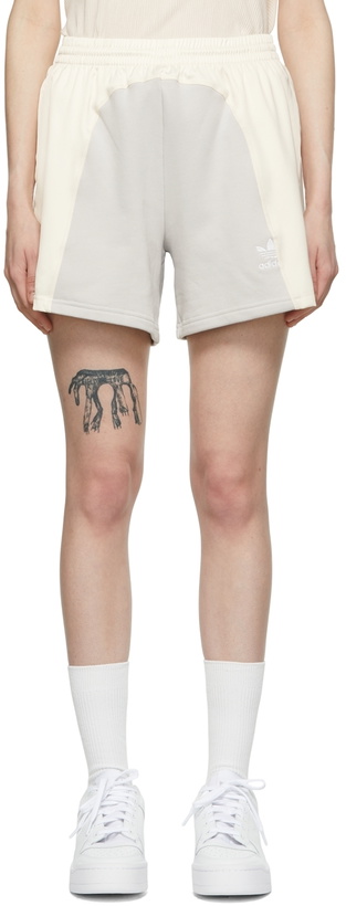 Photo: adidas Originals Beige Split Trefoil Shorts