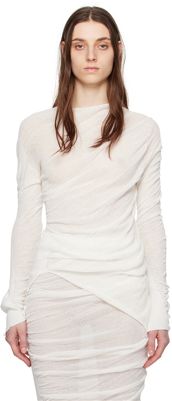 Photo: ISSEY MIYAKE Off-White Ambiguous Sweater
