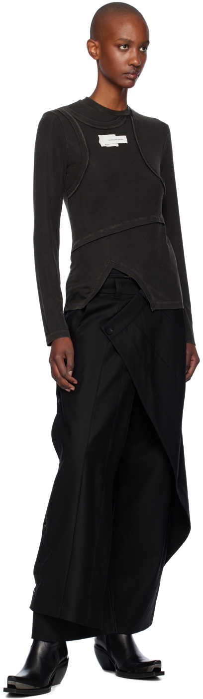 Feng Chen Wang Black Oversize Skirt Trousers