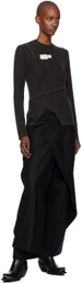 Feng Chen Wang Black Oversize Skirt Trousers
