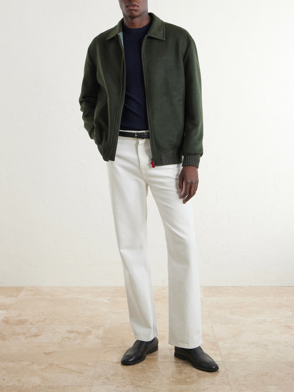 Kiton - Brushed Wool and Cashmere-Blend Blouson Jacket - Green