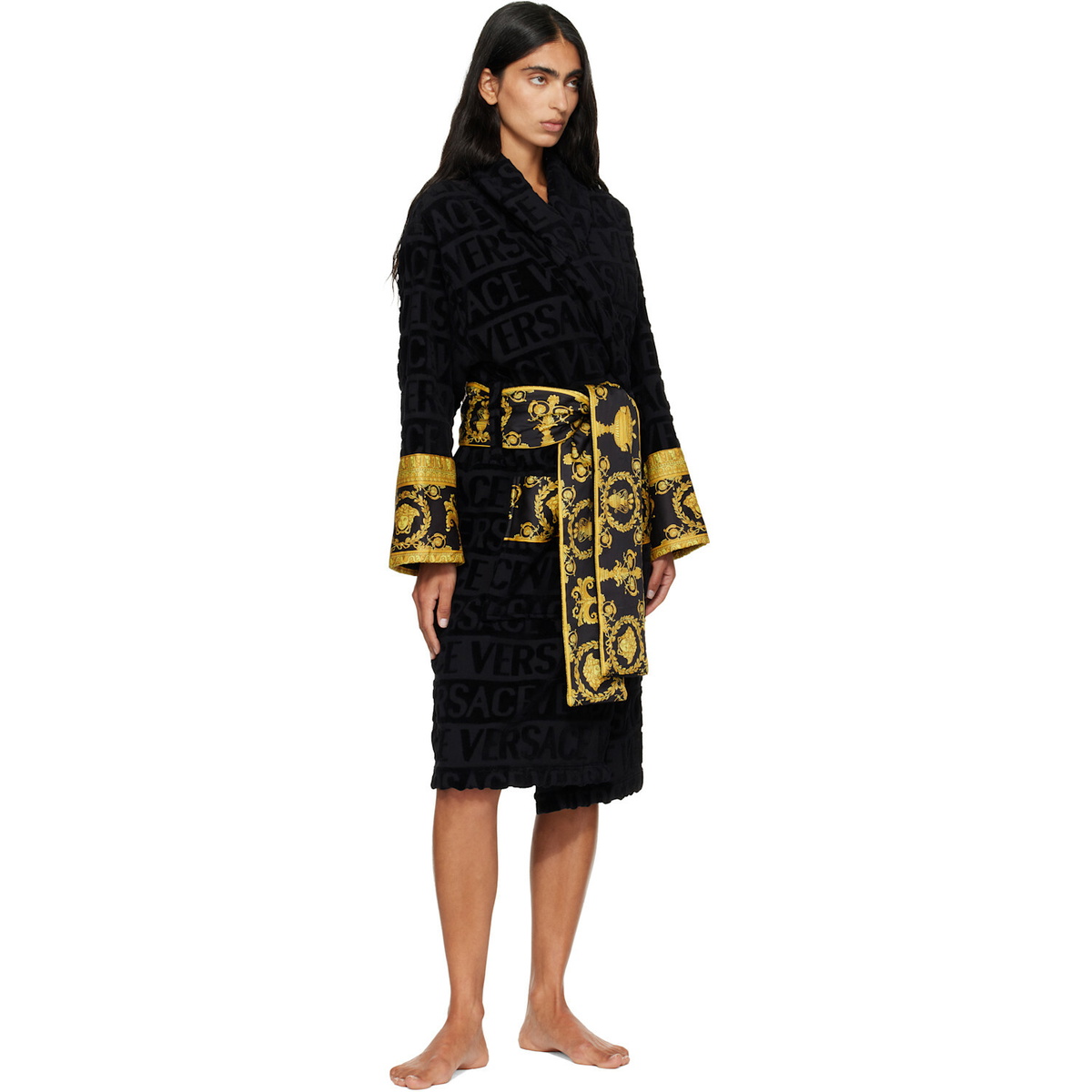 Versace Black 'I Heart Baroque' Bathrobe