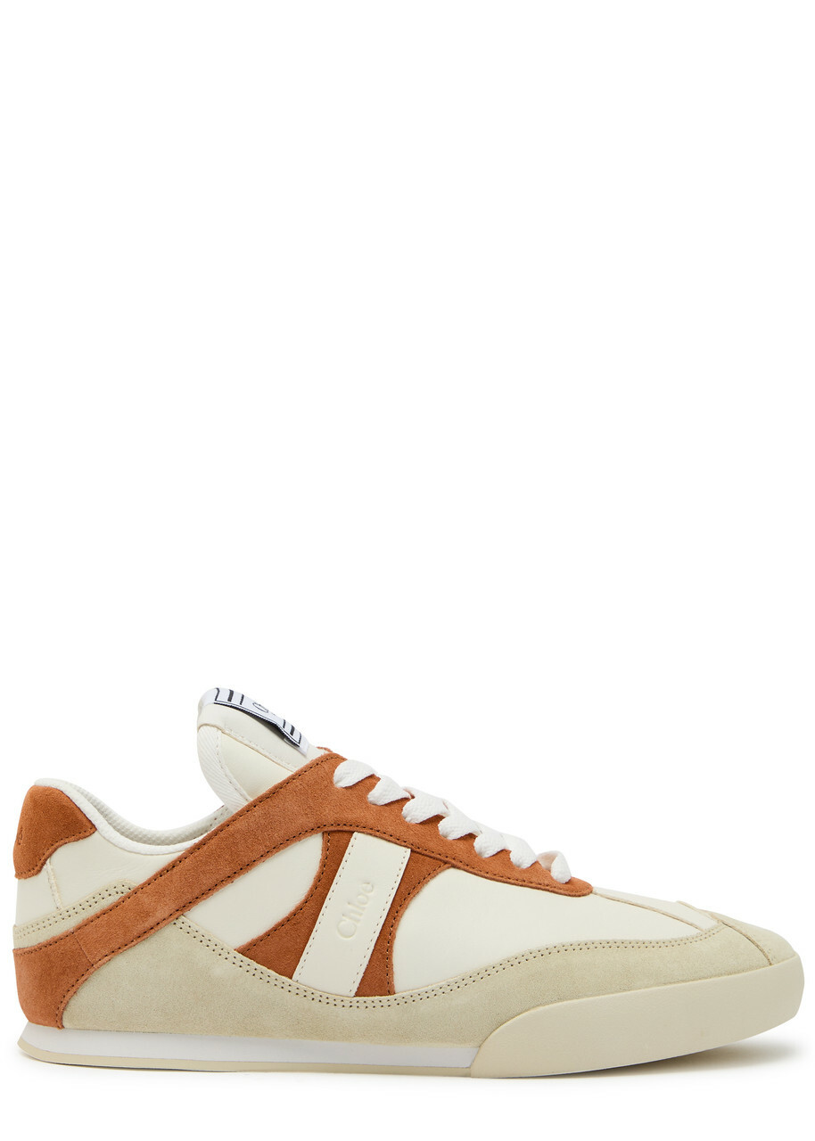Chloe Kick Panelled Leather Sneakers Brown