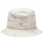 Jacquemus Men's Logo Bucket Hat in Print Multi Tags