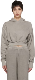 Reebok Classics Grey Natural Dye Cropped Hoodie