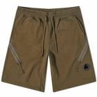 C.P. Company Men's Lens Detail Loopback Sweat Short in Ivy Green