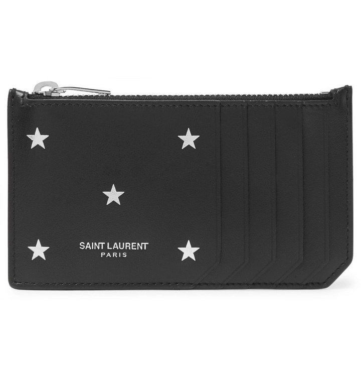 Photo: SAINT LAURENT - Printed Leather Zipped Cardholder - Black
