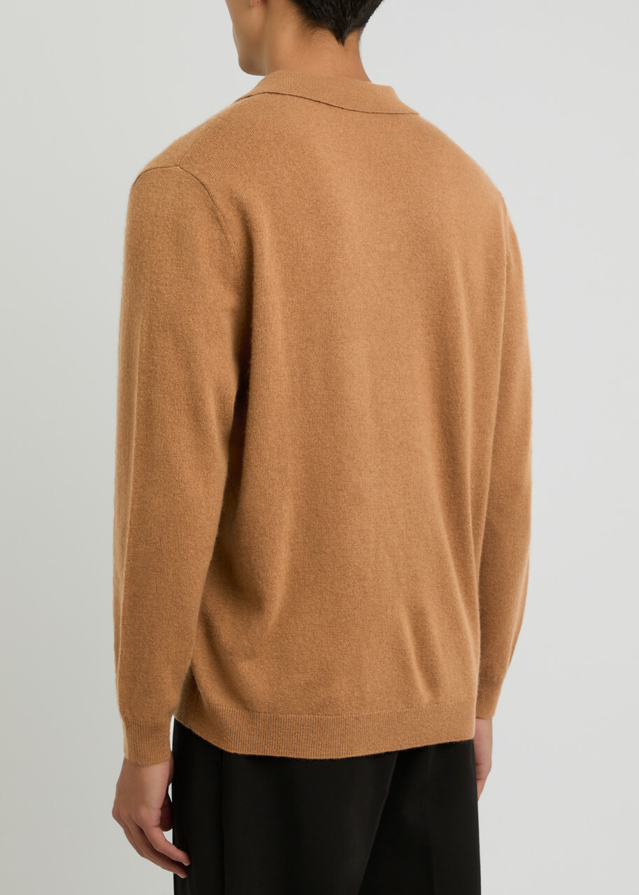 Percival Network Wool-blend Polo Jumper Orange